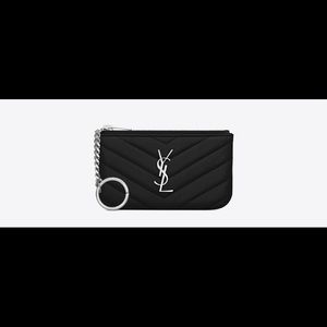 Saint Laurent KEY POUCH IN MATELASSÉ LEATHER